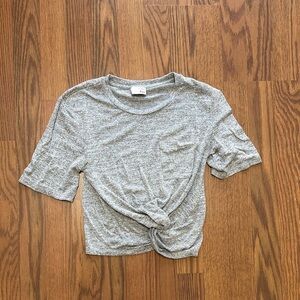 Heather Gray Knotted Tee from aritzia